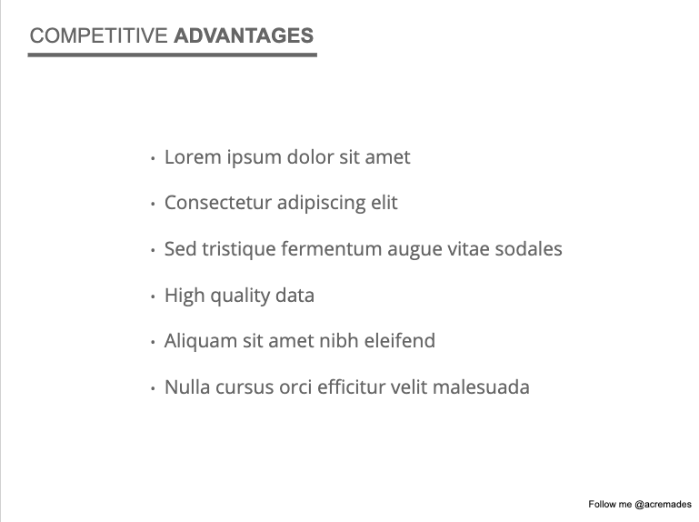 Competitive Advantages